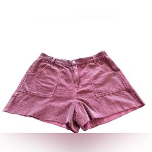 Surf Locos Women’s Corduroy Shorts Sz 30 Dusty Rose Plum Cut Off Pockets